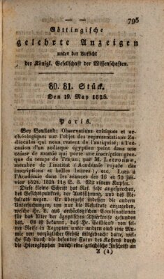 Göttingische gelehrte Anzeigen (Göttingische Zeitungen von gelehrten Sachen) Donnerstag 19. Mai 1825