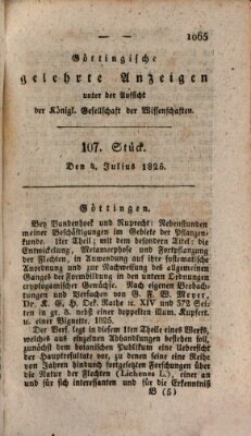 Göttingische gelehrte Anzeigen (Göttingische Zeitungen von gelehrten Sachen) Montag 4. Juli 1825