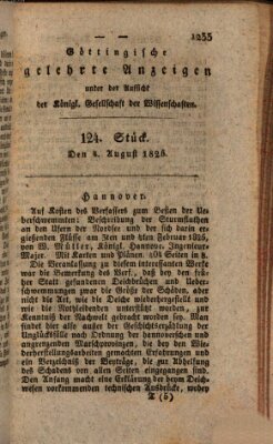 Göttingische gelehrte Anzeigen (Göttingische Zeitungen von gelehrten Sachen) Donnerstag 4. August 1825