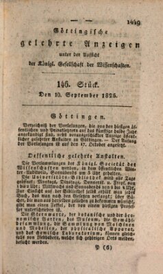 Göttingische gelehrte Anzeigen (Göttingische Zeitungen von gelehrten Sachen) Samstag 10. September 1825