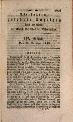 Göttingische gelehrte Anzeigen (Göttingische Zeitungen von gelehrten Sachen) Donnerstag 27. Oktober 1825