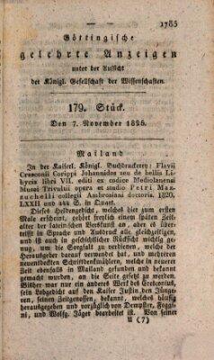 Göttingische gelehrte Anzeigen (Göttingische Zeitungen von gelehrten Sachen) Montag 7. November 1825