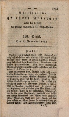 Göttingische gelehrte Anzeigen (Göttingische Zeitungen von gelehrten Sachen) Donnerstag 10. November 1825