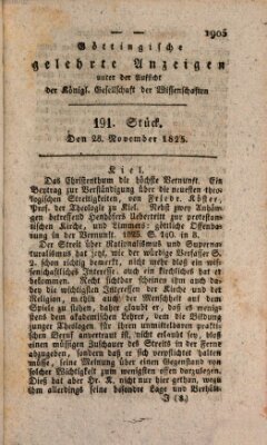 Göttingische gelehrte Anzeigen (Göttingische Zeitungen von gelehrten Sachen) Montag 28. November 1825