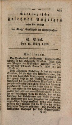 Göttingische gelehrte Anzeigen (Göttingische Zeitungen von gelehrten Sachen) Montag 13. März 1826