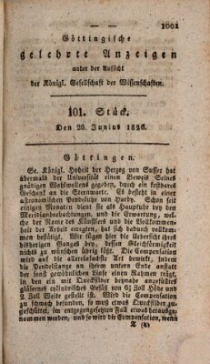 Göttingische gelehrte Anzeigen (Göttingische Zeitungen von gelehrten Sachen) Montag 26. Juni 1826