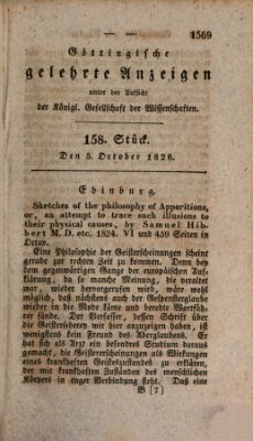 Göttingische gelehrte Anzeigen (Göttingische Zeitungen von gelehrten Sachen) Donnerstag 5. Oktober 1826