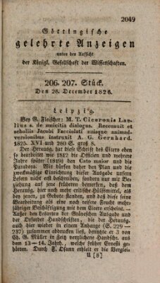 Göttingische gelehrte Anzeigen (Göttingische Zeitungen von gelehrten Sachen) Donnerstag 28. Dezember 1826