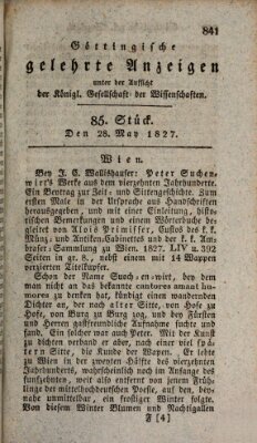 Göttingische gelehrte Anzeigen (Göttingische Zeitungen von gelehrten Sachen) Montag 28. Mai 1827