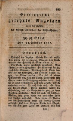 Göttingische gelehrte Anzeigen (Göttingische Zeitungen von gelehrten Sachen) Donnerstag 11. Juni 1835