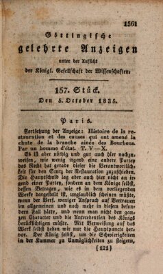 Göttingische gelehrte Anzeigen (Göttingische Zeitungen von gelehrten Sachen) Montag 5. Oktober 1835