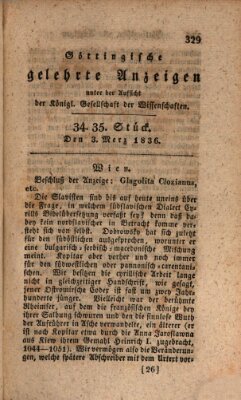 Göttingische gelehrte Anzeigen (Göttingische Zeitungen von gelehrten Sachen) Donnerstag 3. März 1836