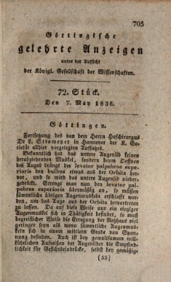 Göttingische gelehrte Anzeigen (Göttingische Zeitungen von gelehrten Sachen) Samstag 7. Mai 1836