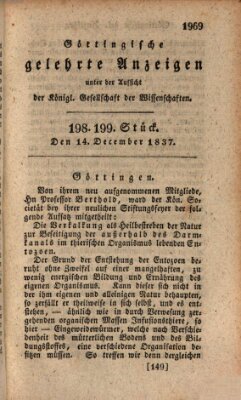 Göttingische gelehrte Anzeigen (Göttingische Zeitungen von gelehrten Sachen) Donnerstag 14. Dezember 1837