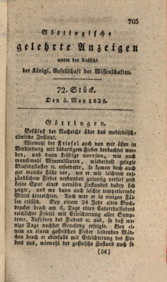 Göttingische gelehrte Anzeigen (Göttingische Zeitungen von gelehrten Sachen) Samstag 5. Mai 1838