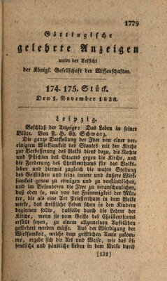 Göttingische gelehrte Anzeigen (Göttingische Zeitungen von gelehrten Sachen) Donnerstag 1. November 1838