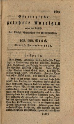 Göttingische gelehrte Anzeigen (Göttingische Zeitungen von gelehrten Sachen) Donnerstag 13. Dezember 1838