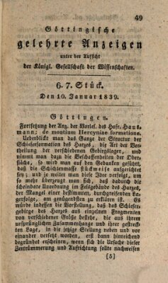 Göttingische gelehrte Anzeigen (Göttingische Zeitungen von gelehrten Sachen) Donnerstag 10. Januar 1839
