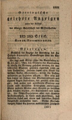 Göttingische gelehrte Anzeigen (Göttingische Zeitungen von gelehrten Sachen) Donnerstag 14. November 1839