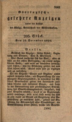 Göttingische gelehrte Anzeigen (Göttingische Zeitungen von gelehrten Sachen) Montag 23. Dezember 1839