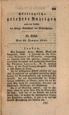 Göttingische gelehrte Anzeigen (Göttingische Zeitungen von gelehrten Sachen) Montag 25. Januar 1841