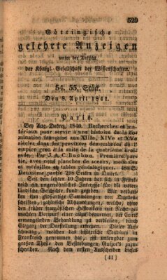 Göttingische gelehrte Anzeigen (Göttingische Zeitungen von gelehrten Sachen) Donnerstag 8. April 1841