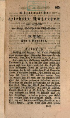 Göttingische gelehrte Anzeigen (Göttingische Zeitungen von gelehrten Sachen) Samstag 1. Mai 1841