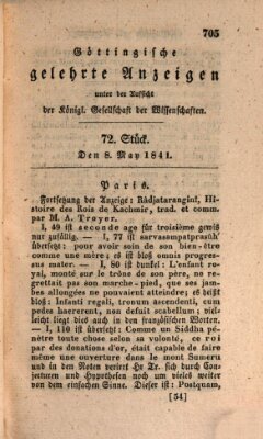 Göttingische gelehrte Anzeigen (Göttingische Zeitungen von gelehrten Sachen) Samstag 8. Mai 1841