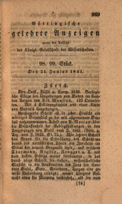 Göttingische gelehrte Anzeigen (Göttingische Zeitungen von gelehrten Sachen) Donnerstag 24. Juni 1841