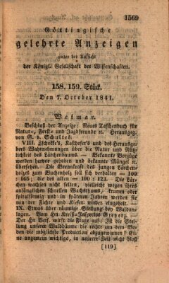 Göttingische gelehrte Anzeigen (Göttingische Zeitungen von gelehrten Sachen) Donnerstag 7. Oktober 1841