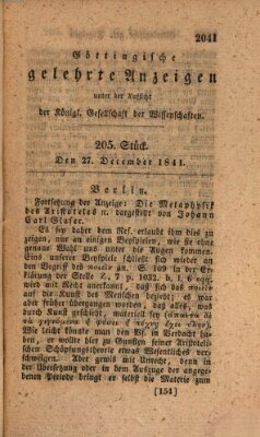 Göttingische gelehrte Anzeigen (Göttingische Zeitungen von gelehrten Sachen) Montag 27. Dezember 1841