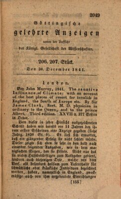 Göttingische gelehrte Anzeigen (Göttingische Zeitungen von gelehrten Sachen) Donnerstag 30. Dezember 1841