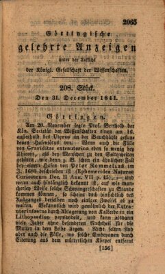 Göttingische gelehrte Anzeigen (Göttingische Zeitungen von gelehrten Sachen) Freitag 31. Dezember 1841