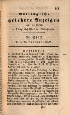 Göttingische gelehrte Anzeigen (Göttingische Zeitungen von gelehrten Sachen) Montag 25. Februar 1850