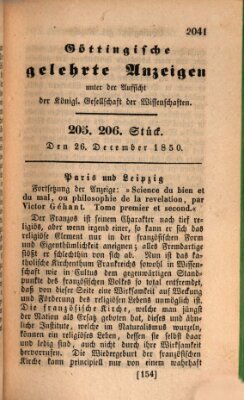 Göttingische gelehrte Anzeigen (Göttingische Zeitungen von gelehrten Sachen) Donnerstag 26. Dezember 1850