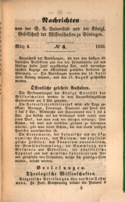 Göttingische gelehrte Anzeigen (Göttingische Zeitungen von gelehrten Sachen) Montag 4. März 1850