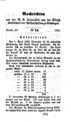 Göttingische gelehrte Anzeigen (Göttingische Zeitungen von gelehrten Sachen) Montag 10. November 1851