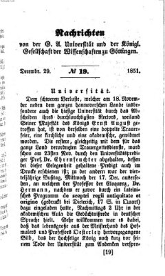 Göttingische gelehrte Anzeigen (Göttingische Zeitungen von gelehrten Sachen) Montag 29. Dezember 1851