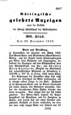 Göttingische gelehrte Anzeigen (Göttingische Zeitungen von gelehrten Sachen) Montag 26. Dezember 1853