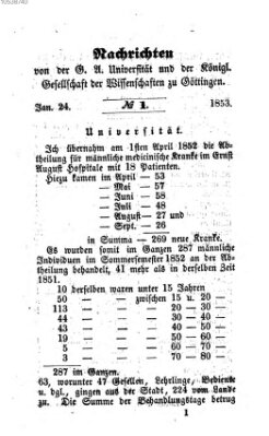 Göttingische gelehrte Anzeigen (Göttingische Zeitungen von gelehrten Sachen) Montag 24. Januar 1853