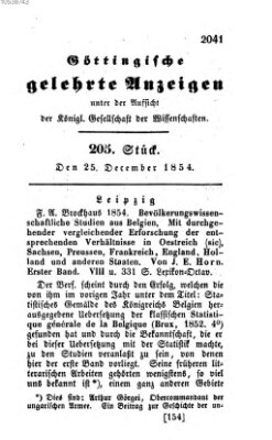 Göttingische gelehrte Anzeigen (Göttingische Zeitungen von gelehrten Sachen) Montag 25. Dezember 1854