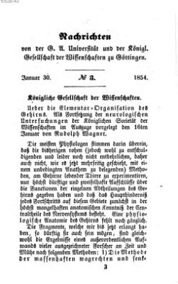 Göttingische gelehrte Anzeigen (Göttingische Zeitungen von gelehrten Sachen) Montag 30. Januar 1854