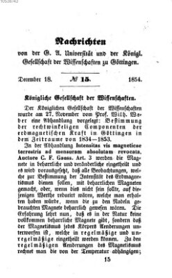 Göttingische gelehrte Anzeigen (Göttingische Zeitungen von gelehrten Sachen) Montag 18. Dezember 1854