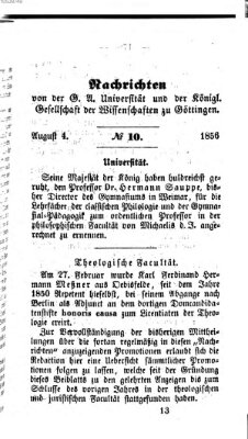 Göttingische gelehrte Anzeigen (Göttingische Zeitungen von gelehrten Sachen) Montag 4. August 1856