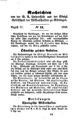 Göttingische gelehrte Anzeigen (Göttingische Zeitungen von gelehrten Sachen) Montag 11. August 1856