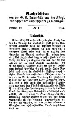 Göttingische gelehrte Anzeigen (Göttingische Zeitungen von gelehrten Sachen) Montag 12. Januar 1857