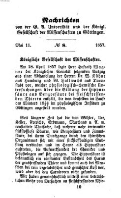 Göttingische gelehrte Anzeigen (Göttingische Zeitungen von gelehrten Sachen) Montag 11. Mai 1857