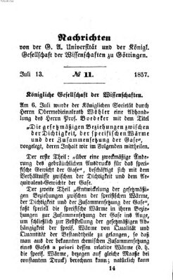 Göttingische gelehrte Anzeigen (Göttingische Zeitungen von gelehrten Sachen) Montag 13. Juli 1857