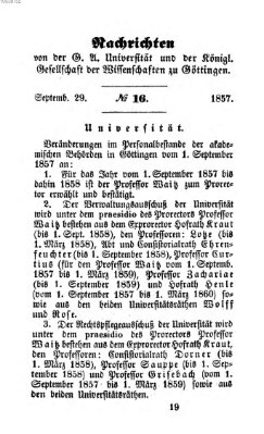 Göttingische gelehrte Anzeigen (Göttingische Zeitungen von gelehrten Sachen) Dienstag 29. September 1857