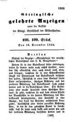 Göttingische gelehrte Anzeigen (Göttingische Zeitungen von gelehrten Sachen) Donnerstag 16. Dezember 1858